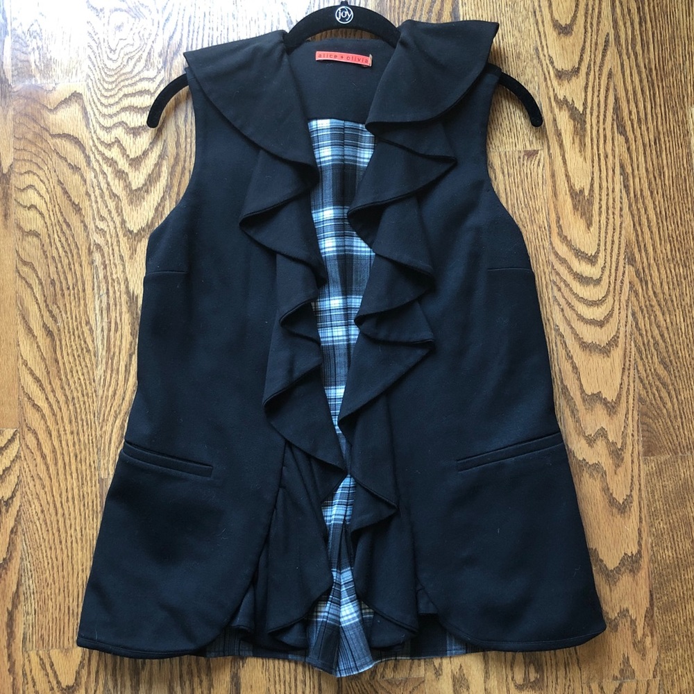 Alice & Olivia Black Blazer Vest